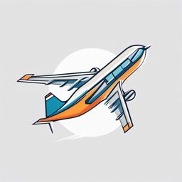 Minimalist airplane with clean lines and subtle details, creating a sleek and timeless design. Colored tattoo designs, minimalist, white background.  color tattoo minimalist white background