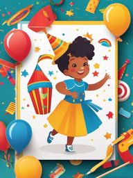 International Children's Day sticker- Playful Kids' Carnival, , sticker vector art, minimalist design