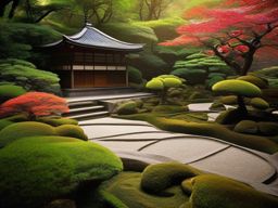 Zen Wallpaper - Zen Garden in Kyoto, Japan  wallpaper style, intricate details, patterns, splash art, light colors