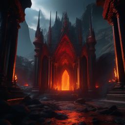Underworld Realm - An underworld realm with demons, dark castles, and lava rivers detailed matte painting, deep color, fantastical, intricate detail, splash screen, complementary colors, fantasy concept art, 8k resolution trending on artstation unreal engine 5