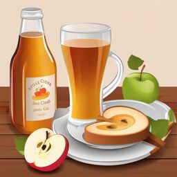 Apple Cider Toast clipart - Toasting with apple cider, ,vector color clipart,minimal