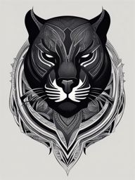 black panther tattoo minimalist color design 