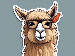 Llama Sticker - A friendly llama with a woolly coat. ,vector color sticker art,minimal