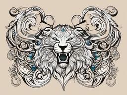 leo virgo tattoo  simple vector color tattoo