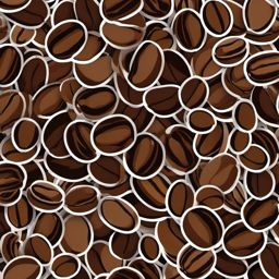 Coffee Beans Sticker - Scattered coffee beans illustration, ,vector color sticker art,minimal