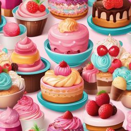 Cute Kawaii Wallpaper - Adorable Kawaii Desserts Collage  intricate patterns, splash art, wallpaper art