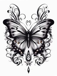 Butterfly symbol tattoo,Using butterflies as symbols in tattoo art. , color tattoo design, white background