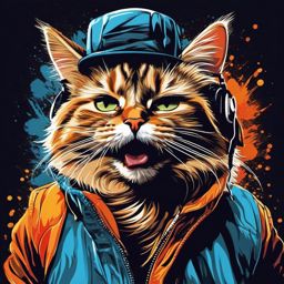 Funny Cat - With a repertoire of entertaining stunts and comical expressions, this feline is a born entertainer. , vector art, splash art, t shirt design