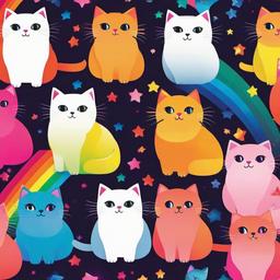 Cat Background Wallpaper - rainbow cats wallpaper  