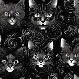 wallpaper cat black  