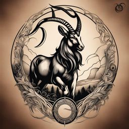 capricorn tattoo, embodying the determination and discipline of the capricorn zodiac sign. 