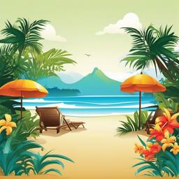 Beach Background Wallpaper - cartoon tropical background  