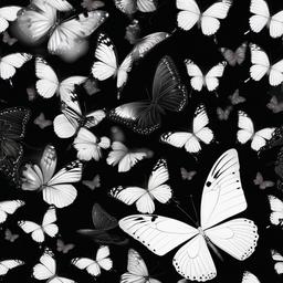 Butterfly Background Wallpaper - white butterfly on black background  