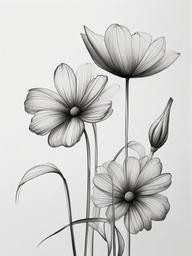 pencil sketch of flower  minimal rough sketch scribbles,doodles,black and white