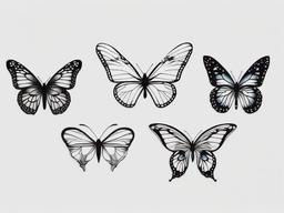 small butterflies tattoo designs  simple color tattoo,white background,minimal