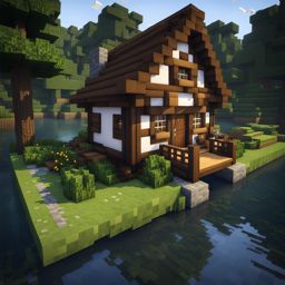 quaint cottage by a tranquil river - minecraft house design ideas minecraft block style