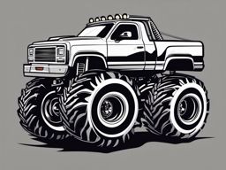 Monster Truck Clipart - A massive monster truck for off-road fun.  color vector clipart, minimal style