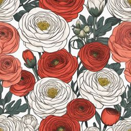 Ranunculus Sticker - Embrace the intricate and rose-like beauty of ranunculus blooms with this elegant sticker, , sticker vector art, minimalist design