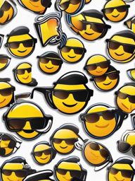 Emoji sunglasses sticker- Cool and laid-back, , sticker vector art, minimalist design