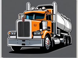 Tanker Truck Front Sticker - Highway hauler, ,vector color sticker art,minimal