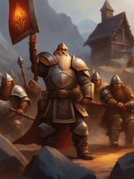 thrain ironhammer, a dwarven paladin, is defending a village from a marauding band of orcs. 