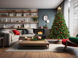 Xmas Tree clipart - xmas tree in a living room  