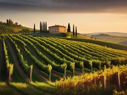 Tuscan Vineyard Landscape - Transport your garden to the beauty of a Tuscan vineyard. ultra realistic, professional photography, bokeh, natural lighting, canon lens, shot on dslr 64 megapixels sharp focus