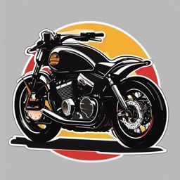 Motorcycle Kickstand Sticker - Parked power, ,vector color sticker art,minimal