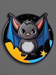 Bat cartoon - nocturnal flyer with sharp hearing  cartoon sticker style