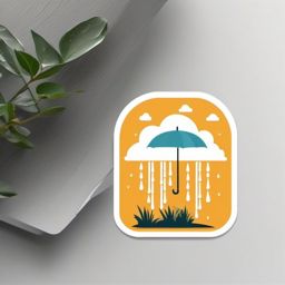 Rain shower sticker- Brief and refreshing, , sticker vector art, minimalist design