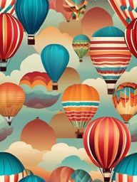 Sky Background - Colorful Hot Air Balloons Soaring Across the Sky wallpaper, abstract art style, patterns, intricate