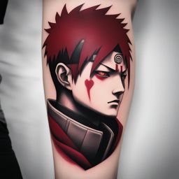 gaara tattoo, paying tribute to the character from the naruto series. 