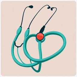 Clipart of a Stethoscope - Stethoscope symbolizing healthcare and medicine,  color vector clipart, minimal style