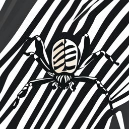 Zebra Spider Clip Art - A zebra spider with black and white stripes,  color vector clipart, minimal style