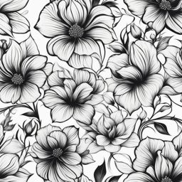 Black flower tattoo, Artistic tattoos featuring black flowers.  color, tattoo patterns, white clean background