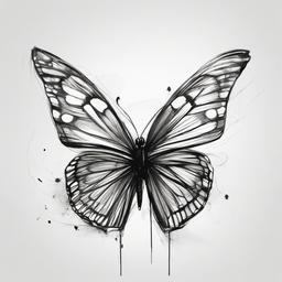 sketch drawing of butterfly  minimal rough sketch scribbles,doodles,black and white