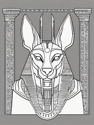 Anubis Coloring Pages - Jackal-Headed Egyptian God of Death  minimal black outline printable sheet, coloring page