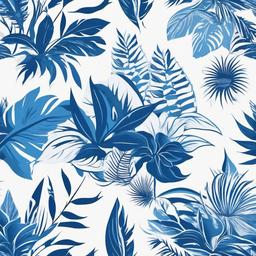 Blue Hawaiian Tattoo - Infuse cool and soothing vibes with a tattoo featuring shades of blue inspired by Hawaiian aesthetics.  simple vector color tattoo,minmal,white background