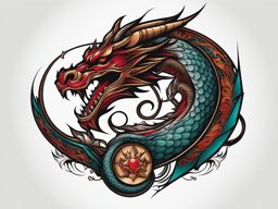 Tattoo dragon chest, Striking and bold dragon tattoos designed for the chest.  color, tattoo style pattern, clean white background