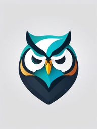 Owl Insights  minimalist design, white background, professional color logo vector art