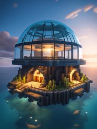 underwater base with a glass dome for breathtaking ocean views - minecraft house ideas minecraft block style