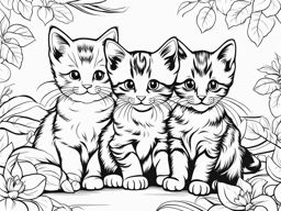 kittens cute animals coloring page 