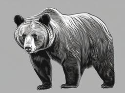 drawing of a American black bear  minimal rough sketch scribbles,doodles,black and white