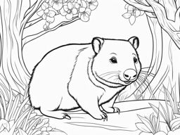 wombat joeys cute animals coloring page 