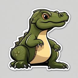 Komodo Dragon cartoon - giant, carnivorous lizard  cartoon sticker style