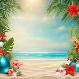 Beach background - tropical christmas backdrop  