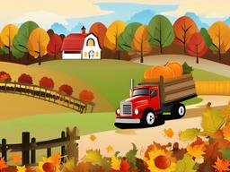 September clipart - fall harvest scenes in September  