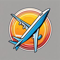 Plane and sun icon - Plane and sun icon for air travel and vacations,  color clipart, vector art