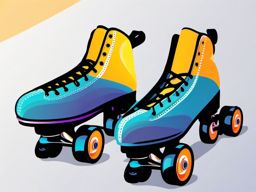 Roller Skates Clipart - A pair of roller skates ready for skating.  color vector clipart, minimal style