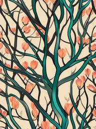tattoo tree branches  simple vector color tattoo